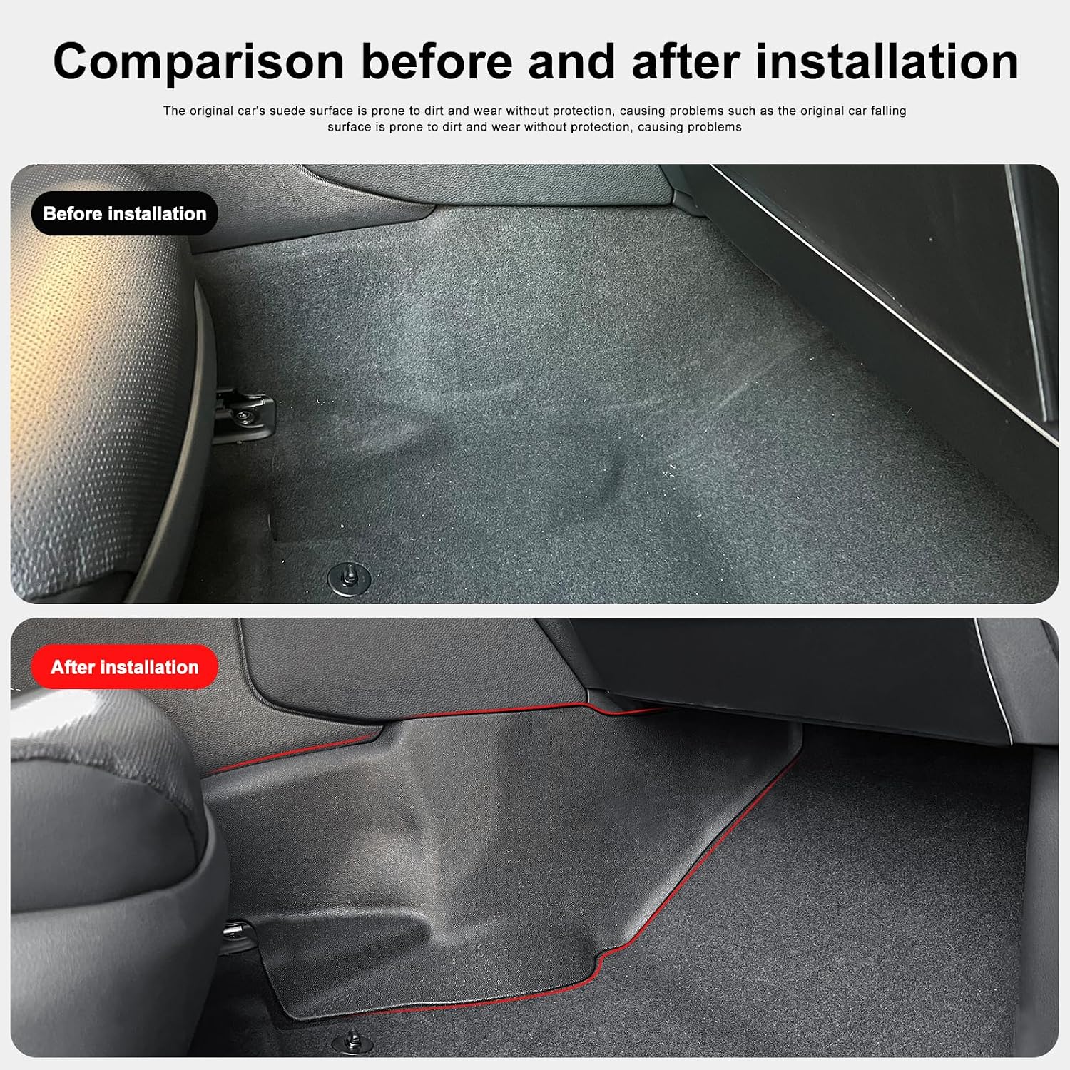 SMABEE 2PCS Center Console Side Anti-Kick Mat for 2024 2025 2026 Toyota Land Cruiser Prado 250 LC250 J250 Accessories TPE Dirt Protector Cover Pad, Driver/Passenger Side Paste Installation Interior