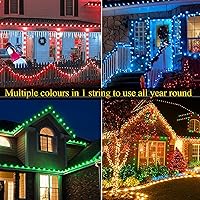 Vista 7 de Joomer St. Patrick's Day Green String Lights, 65FT 100 LED C9 Color Changing RGB Xmas Tree Lights Connectable Remote Control Waterproof Plug in