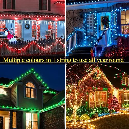Miniatura 7 de Joomer Guirnalda de luces de Navidad, 65 pies, 100 LED C9 que cambian de color, luces RGB para árbol de Navidad, conectables, control remoto,