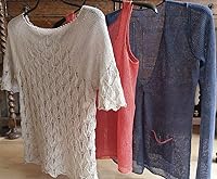 Vista 6 de Hilo de ganchillo para tejer a mano, 100 % lino natural, 5.25 onzas, fresco y cómodo para posavasos de verano, chaleco, chal, cárdigan, top 28