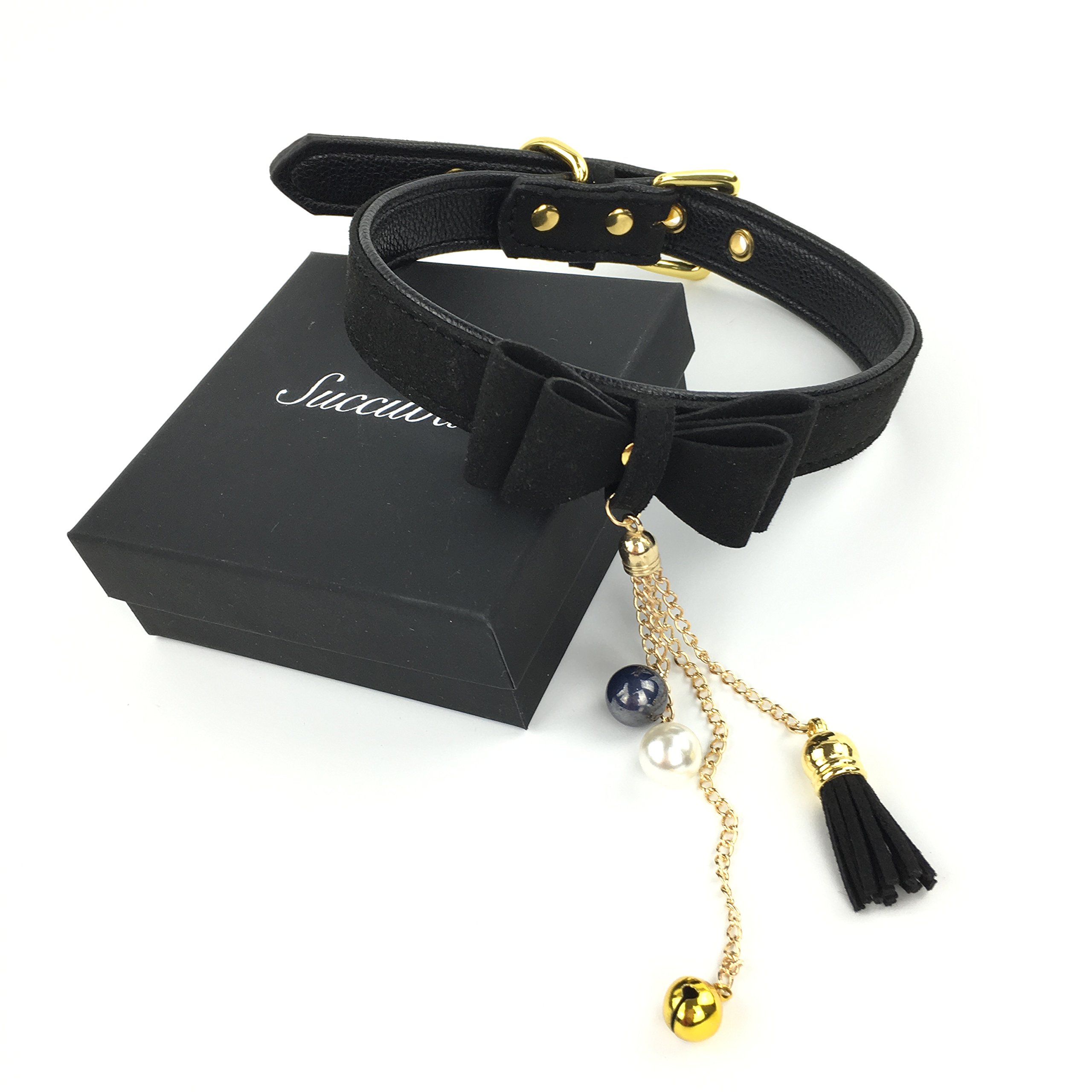 Bell Choker Collar Necklace Lolita Bow Collar Cat Kitty Velvet Necklace: B