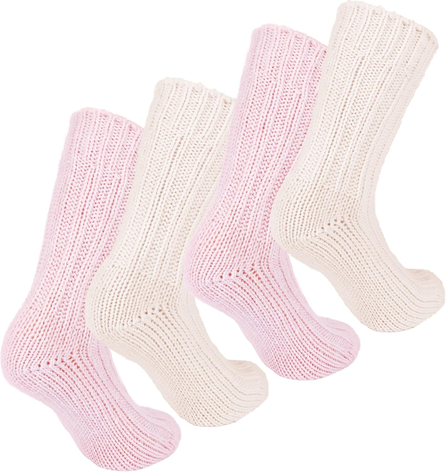 BRUBAKER Warm Alpaca Socks for Men or Women - 4 Pairs