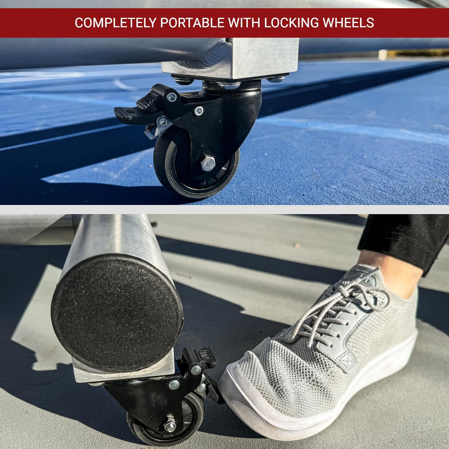 Dominator PRO Portable Pickleball Net - Heavy Duty USAPA Compliant Portable Regulation Pickleball Net - Indoor/Outdoor Aluminum Rust Proof Frame w/Adjustable Net Tension & Locking Wheels