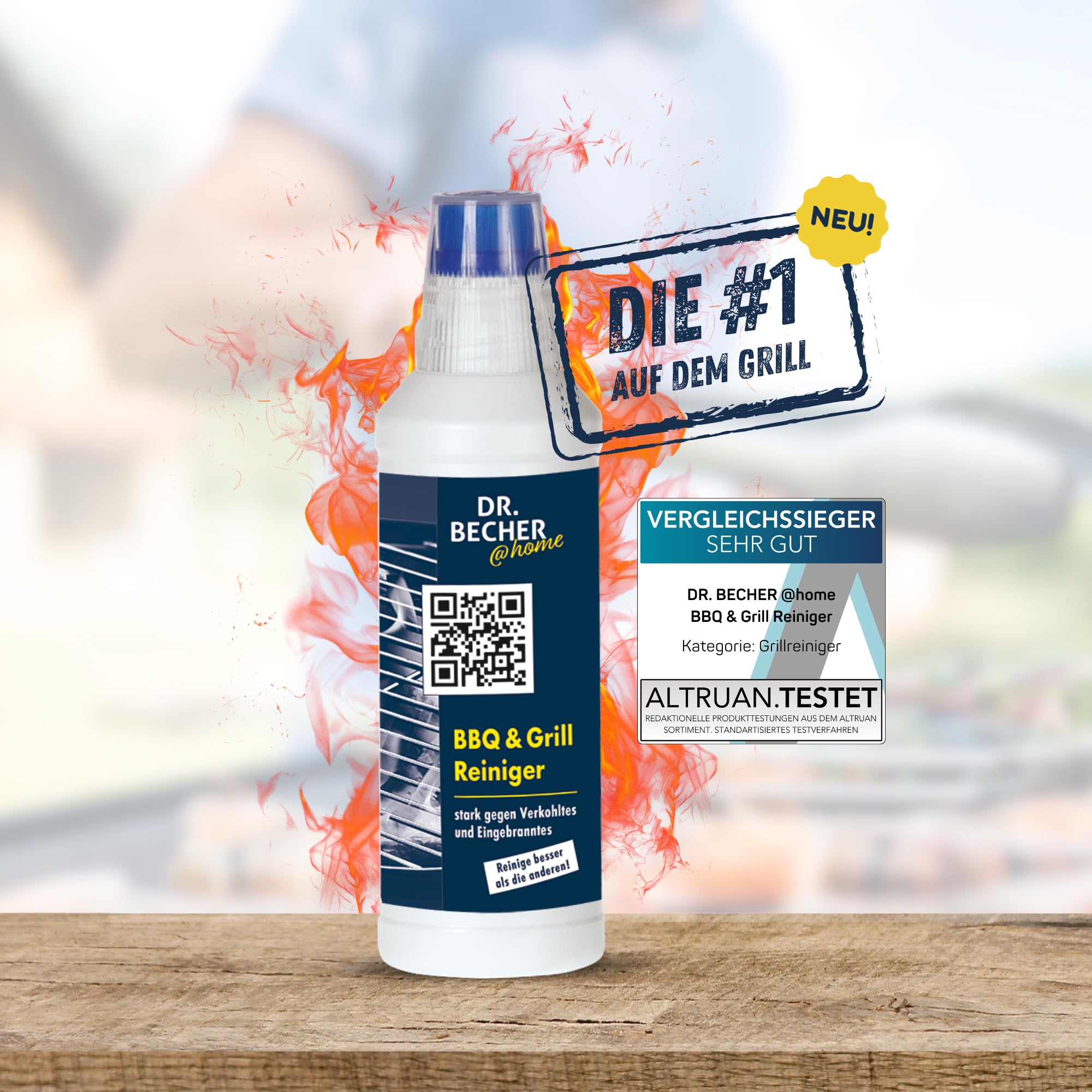 DR.BECHER @home Vorteilspack BBQ & Grill Reiniger Gel - Entfernt eingebrannte Verkrustungen zuverlässig und selbsttätig - Ideal für Edelstahlbleche, Grillroste und feuerfestes Glas 8x 500ml