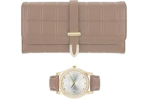 Women's Elegant Timepiece and Tri-Fold Wallet Ensemble: A Timeless Gift Set