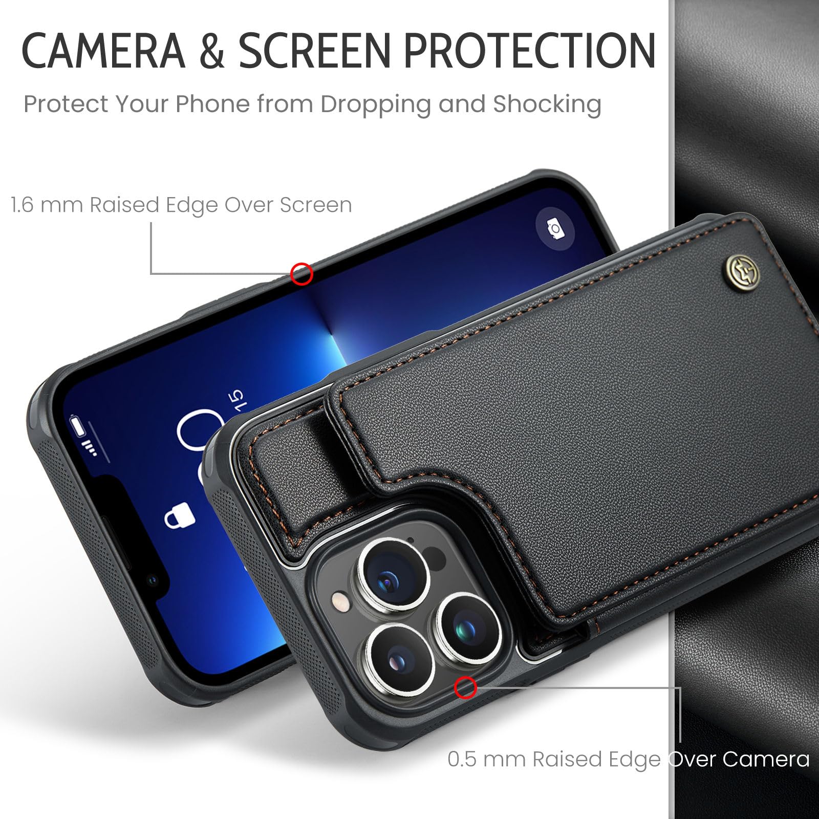 For IPhone 13 Pro Max Back Wallet Case With Card Holder Zipper Pocket, Wristband Flip Kickstand Rfid Blocking Secure Hand Grip Pu Leather Shockproof Clear Phon For IPhone 13 Pro Max Back Wallet Case With Card Holder Zipper Pocket, Wristband Flip Kickstand Rfid Blocking Secure Hand Grip Pu Leather Shockproof Clear Phon