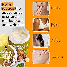 RA COSMETICS Whipped Shea Butter Pineapple - 12oz | 100% Pure & Natural African Shea Butter for Men & Women - Ultimate Handcrafted Moisturizer with Essential Vitamins for Radiant Skin & Luscious Hair