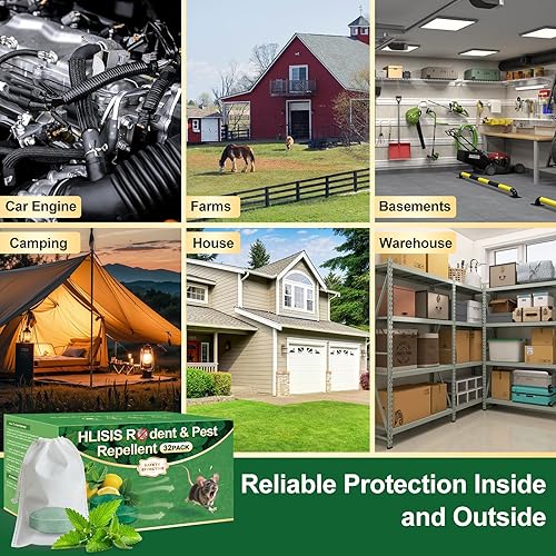 Miniatura 7 de 32PCS Mouse Rodent Repellent, Natural Mouse Repellent Peppermint Oil for Mice, Rats, Squirrels, Spiders and Pests, Keeps Pests Away Effectively from