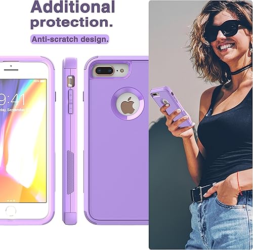 Miniatura 6 de YmhxcY Funda para iPhone 8 Plus iPhone 7 Plus con 2 piezas protectores de pantalla flexibles EPU, a prueba de golpes y caídas, funda de protección