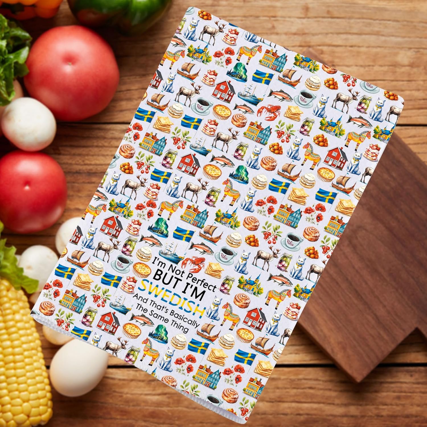 JNIAP Swedish Kitchen Towel Sweden Lover Gifts Swedish Food Gift Sweden Flag Dish Towels (Swedish kt) - Image 7