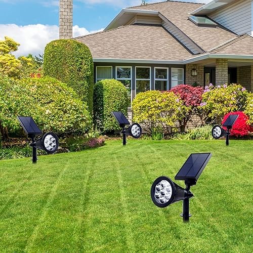 Miniatura 10 de Luces solares impermeables de color para exteriores, 7 luces LED que cambian de color, foco de paisaje para patio, jardín, patio, césped, 2 fotos