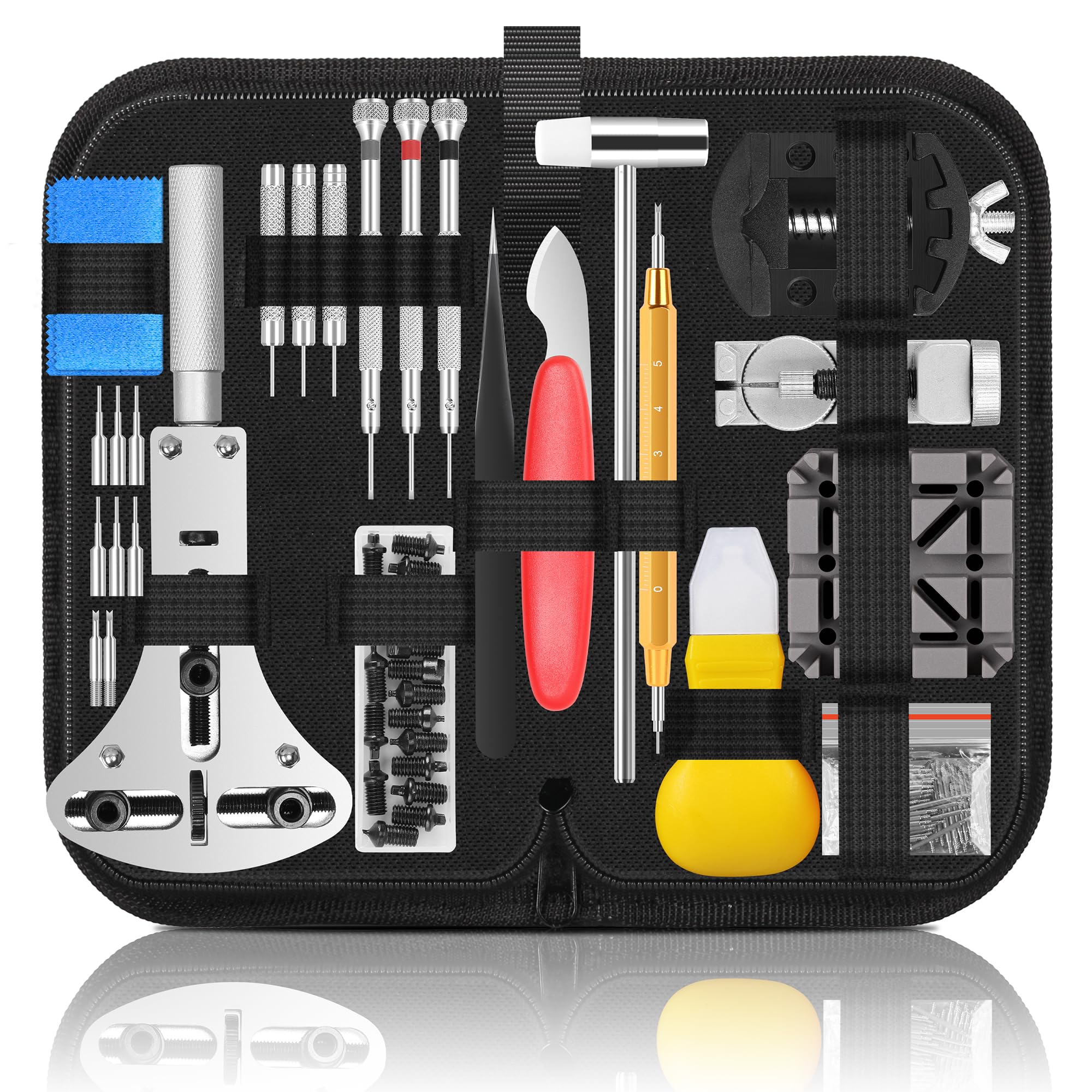 Watch Repair Kit 151 PCS Professional Watch Battery Replacement Tool Kit Watch Strap Bracelet Removal Tool with Carrying