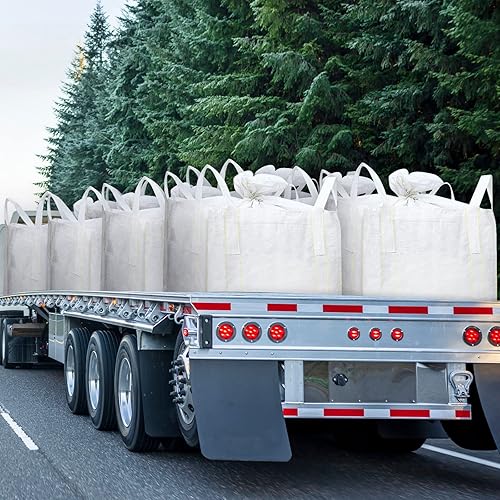 Miniatura 6 de FIBC - Paquete de 5 bolsas a granel de 1 tonelada de 35 pulgadas de largo x 35 pulgadas de ancho x 43 pulgadas de alto, 2200 libras de polipropileno