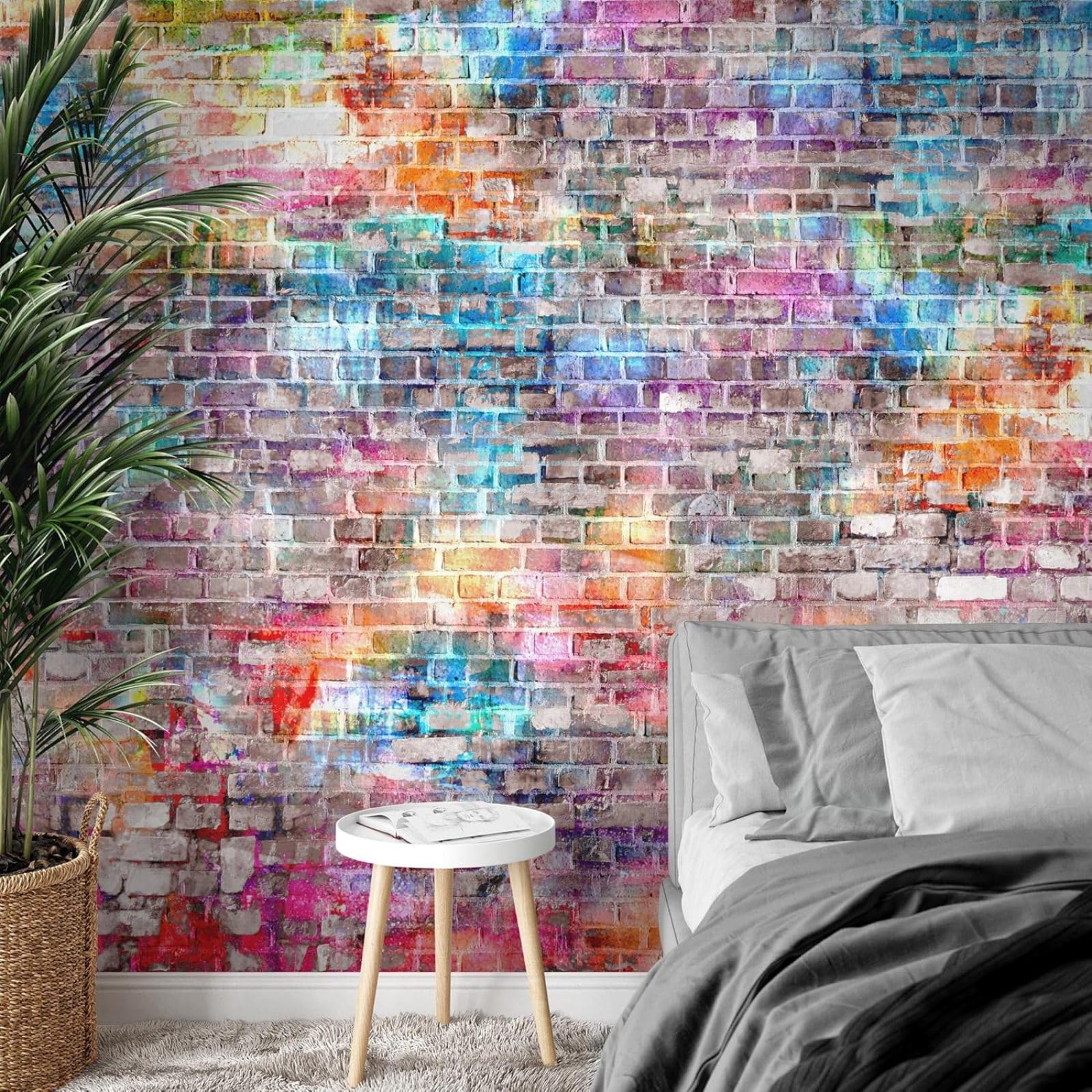 Carta da parati fotografica effetto muro di mattoni 3D, moderna, in tessuto non tessuto, per soggiorno e camera da letto - Marrone, 430 cm x 300 cm, adesivo da parete - sfondo - pittura - poster