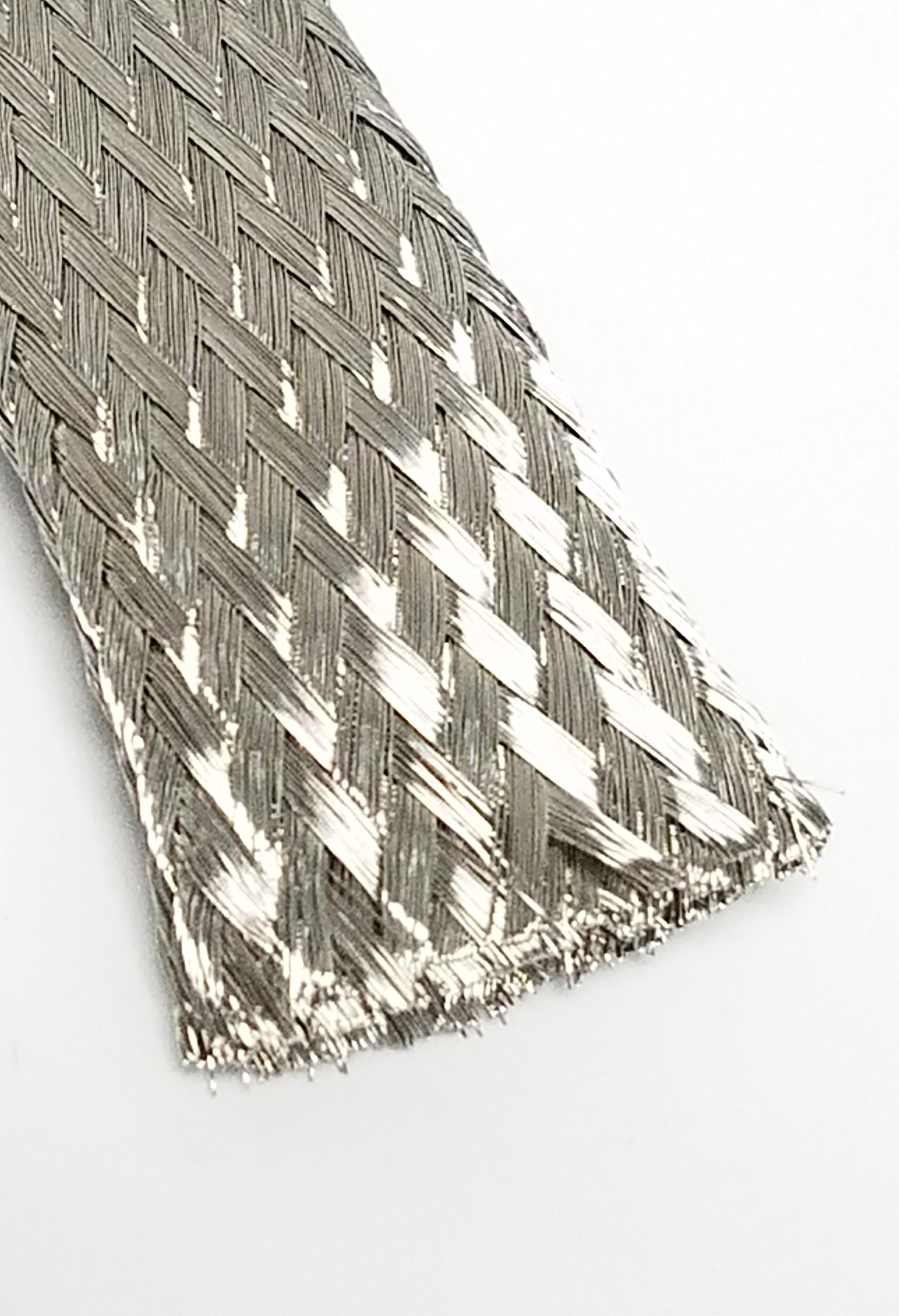 5-Foot 1/4" Braided Stainless Steel Expandable Sleeve – 304 Grade, Wire Harness Loom, Made In USA