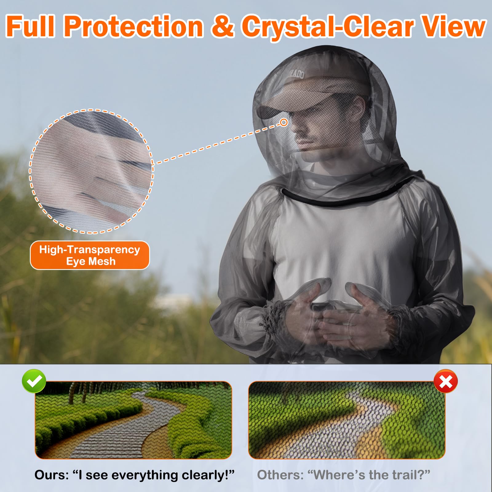 Combinaison anti-moustiques – Veste intégrale contre les insectes – Pantalon, gants et chaussettes – Protection extérieure contre les insectes pour le jardinage, la pêche, la randonnée