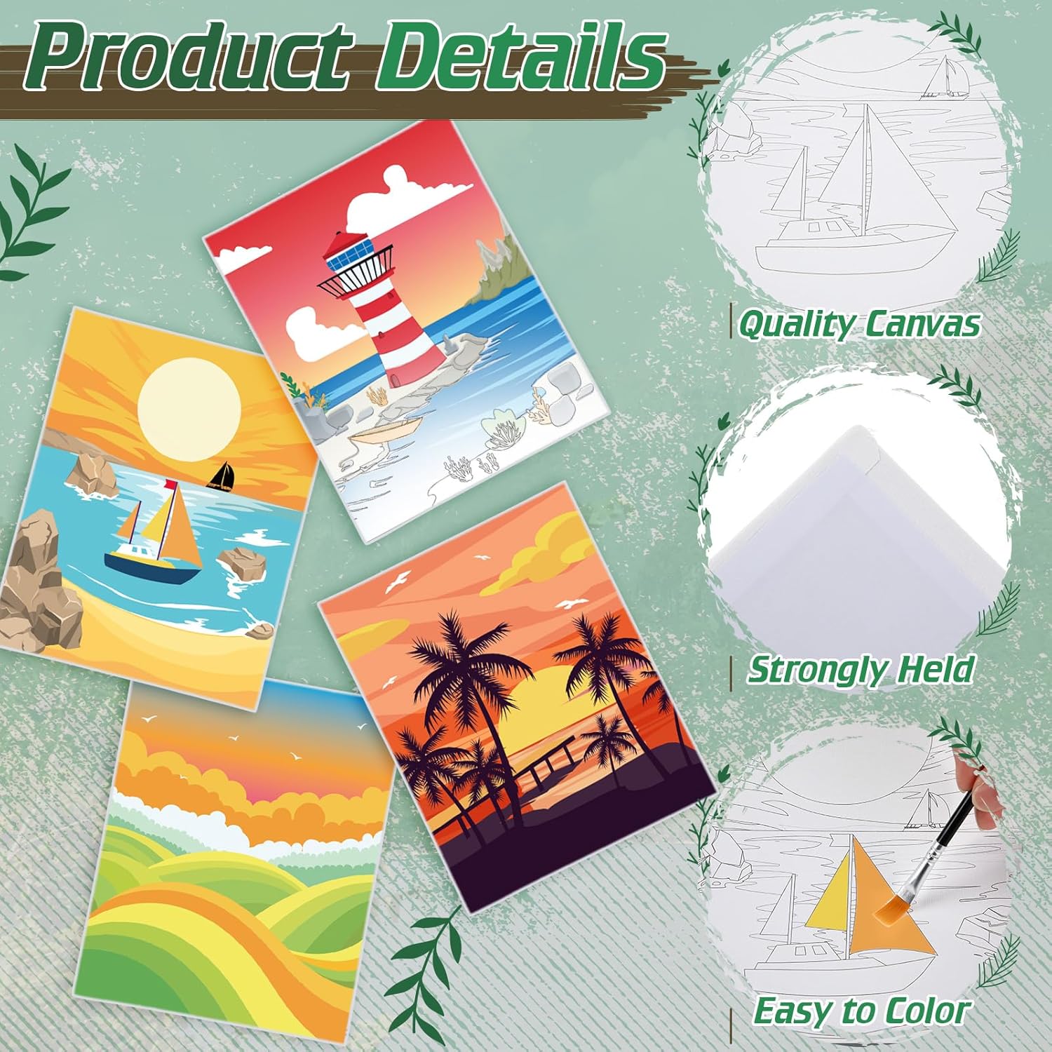 Zhanmai 88 Pcs 8 x 10 Inch Pre Drawn Canvas for Painting Kit Pre Stretched Canvas for Sip and Paint Party Favor Coloring DIY Virtual Party Birthday Gifts Adult's Date Night(Natural Scenery)