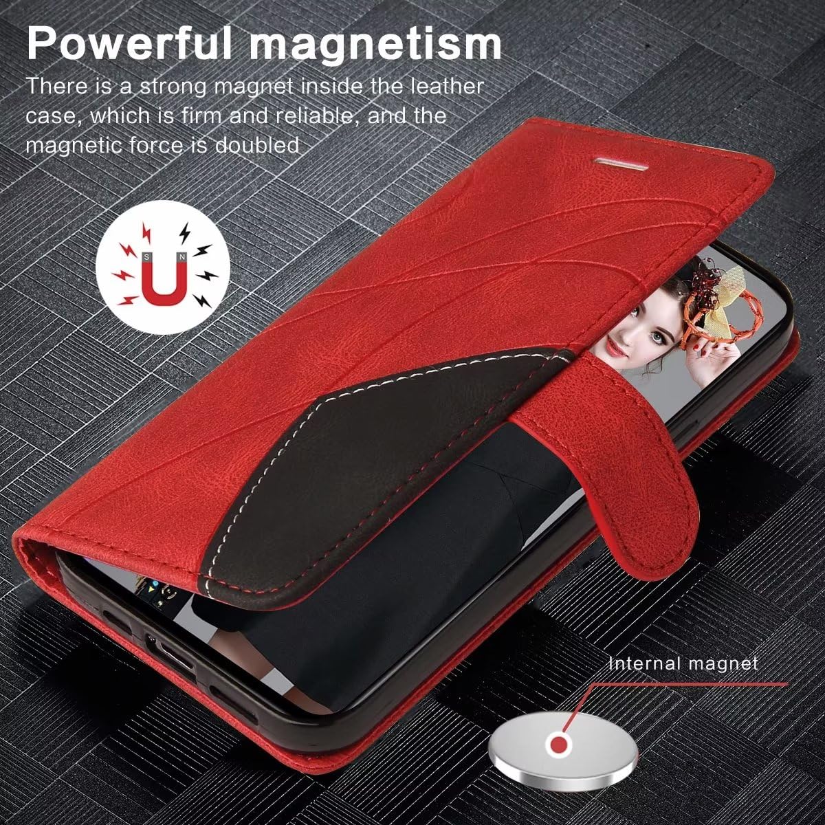 CADORABO Cover Con Chiusura Magnetica, Funzione Stand E Tasca Per Le Carte Custodia Per Cellulare Per Nex Rosso Mela 77205760