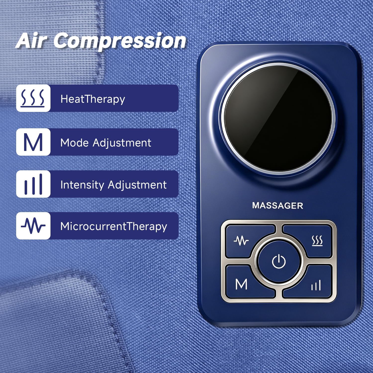 Leg Air Massager with Heat – Cordless Compression Wrap for Calves, Set of 2