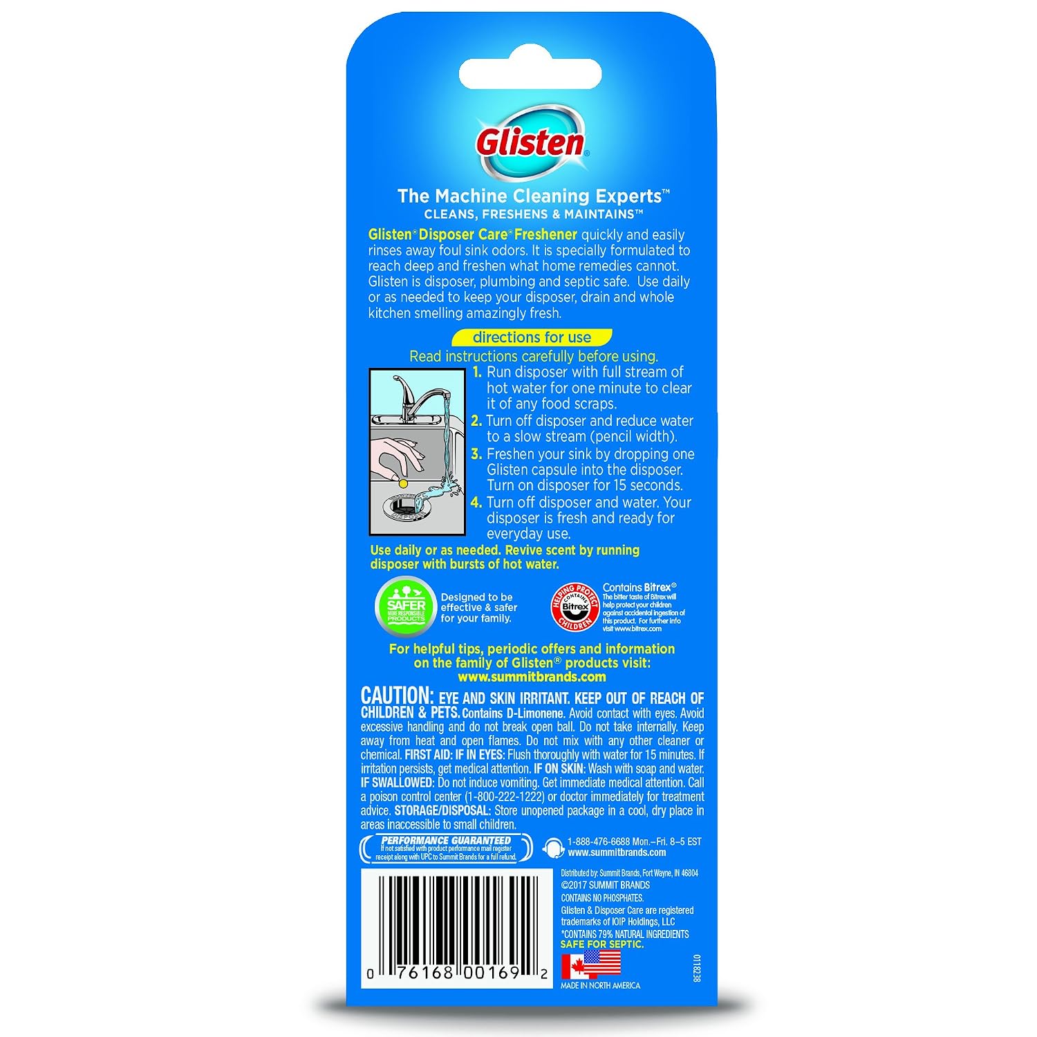 Glisten Dishwasher Detergent Booster and Freshener 2-Pack and Disposer Care Freshener, Lemon Scent