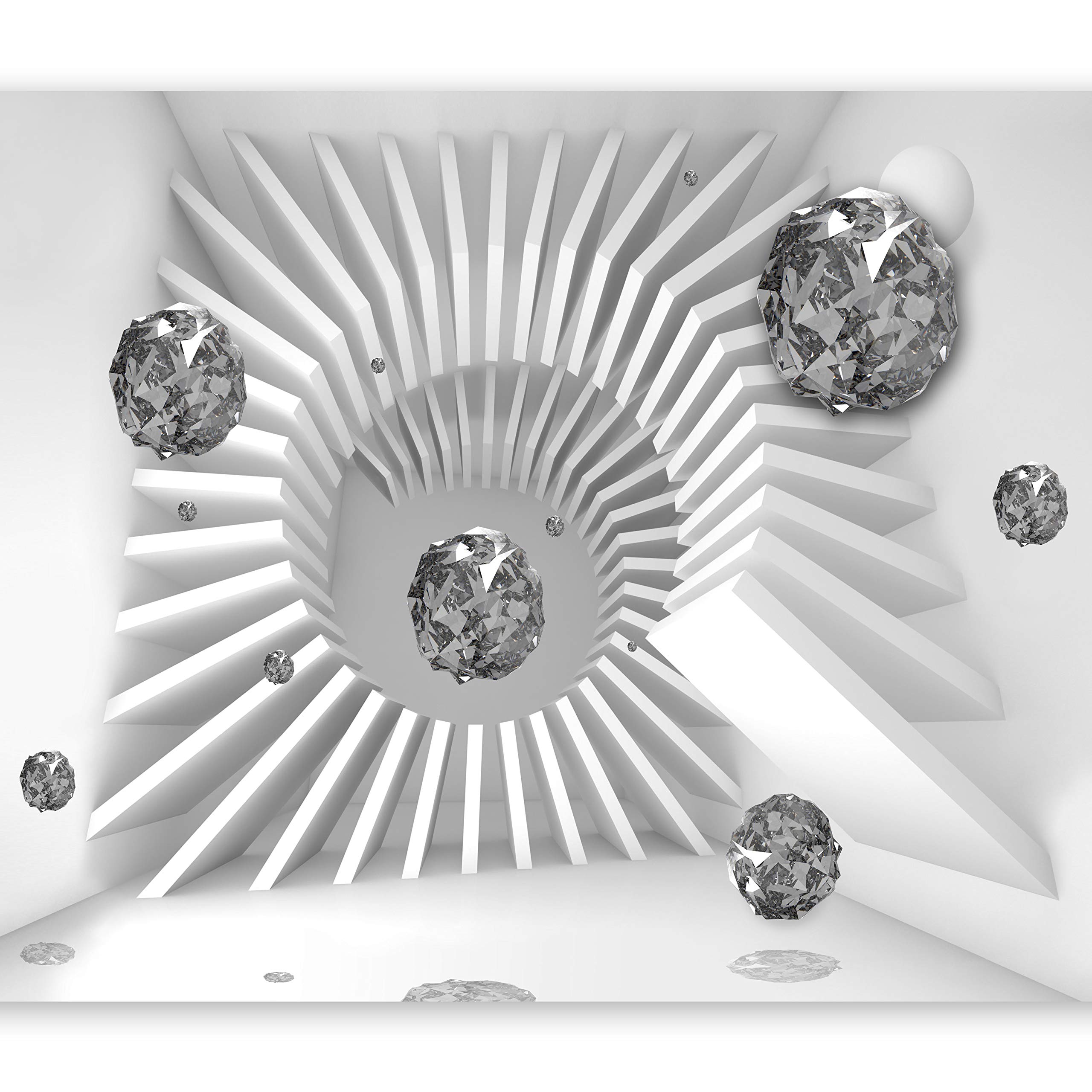 Wallpaper - Wall Mural 300x210 cm Non-Woven Premium Art Print Fleece Wall Mural Decoration Poster Picture Design Modern Abstract Balls Ball 3D a-A-0139-a-a
