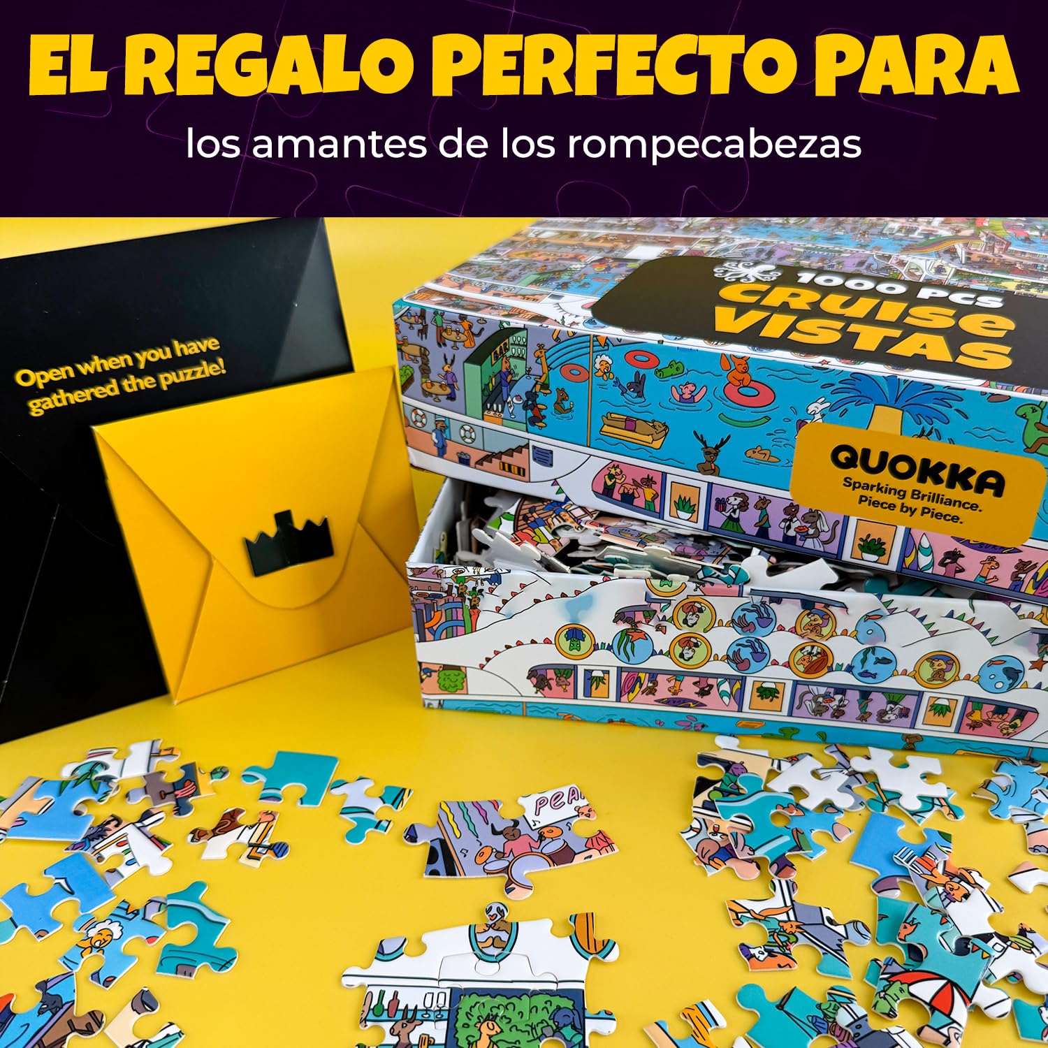 QUOKKA Puzzle 1000 Piezas para Adultos - Vistas de Crucero - Caja Desafíos Extra Divertidos - Impresionante Puzzle de Animales - Regalo Creativo para la Relajación