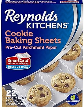 Reynolds Kitchens Cookie Baking Sheets, Pre-Cut Parchment Paper, 22 Sheets