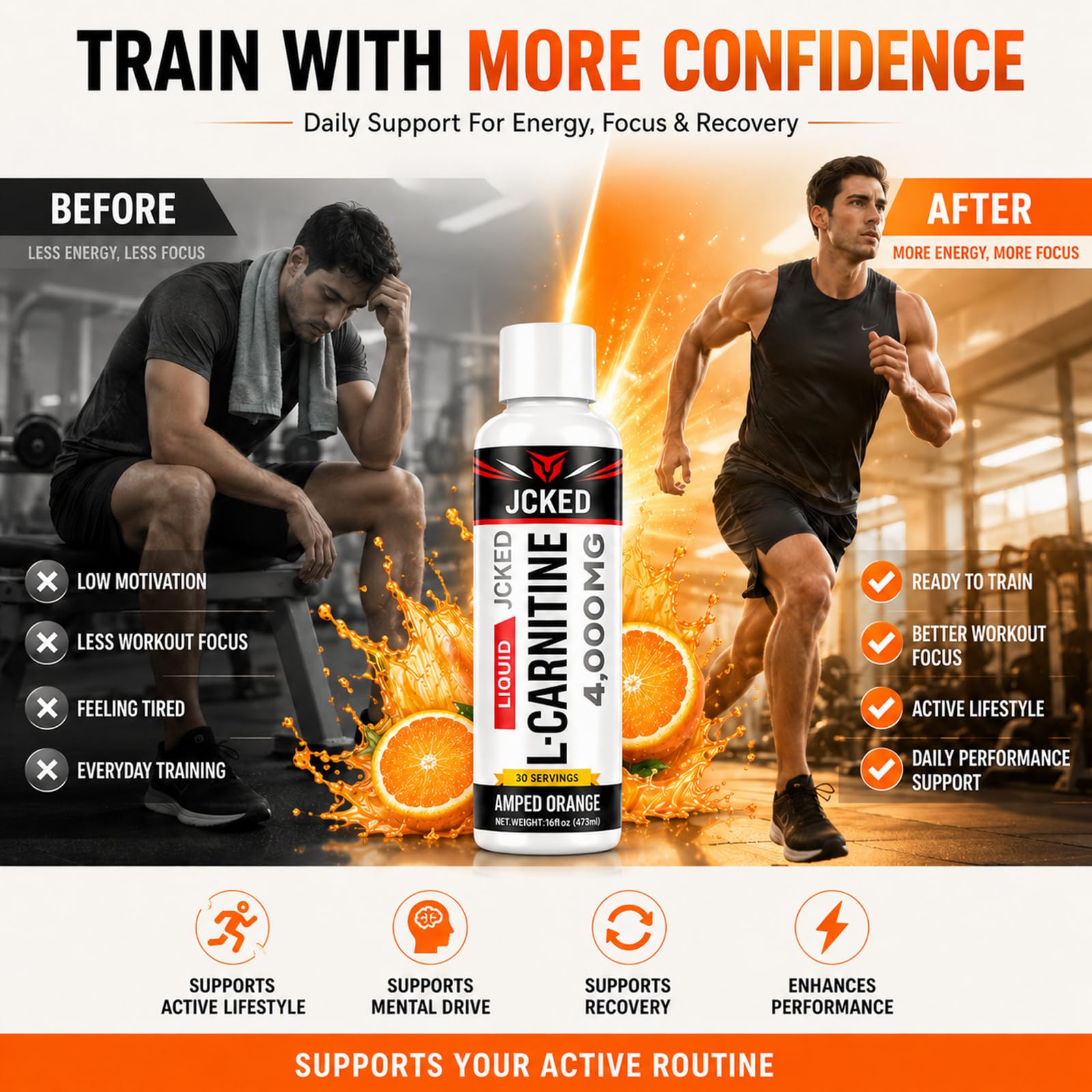 Liquid L-Carnitine 4000MG, with L-Carnitine Fumarate, L-Carnitine Tartrate, Acetyl-L-Carnitine, Boost Performance, Metabolism, Enhances Focus and Drive, 8floz, 236ml — Amazon image 4
