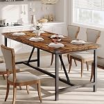 IDEALHOUSE Dining Table for 8 People, 71-inch Rectangular Wood Kitchen Table with Strong Metal Frame, Industrial Large Long Dining Room Table, for Big Family, Dining & Living Room, Retro Gray