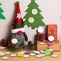 Vista 6 de 300 piezas de rebanadas redondas de madera sin terminar de 1.5 pulgadas, discos de madera redondos para manualidades, espacios en blanco de madera