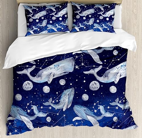 Miniatura 315 de Ambesonne Juego de funda de edredón color menta, líneas onduladas horizontales a rayas blancas abstractas de tonos suaves, exhibición de arte