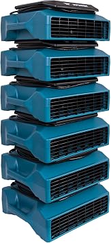 XPOWER XL-760AM 1/3 HP 1150 CFM Sealed Motor Low Profile Fan, Air Mover, Carpet Dryer with Build-in GFCI Power Outlets and Hour Meter