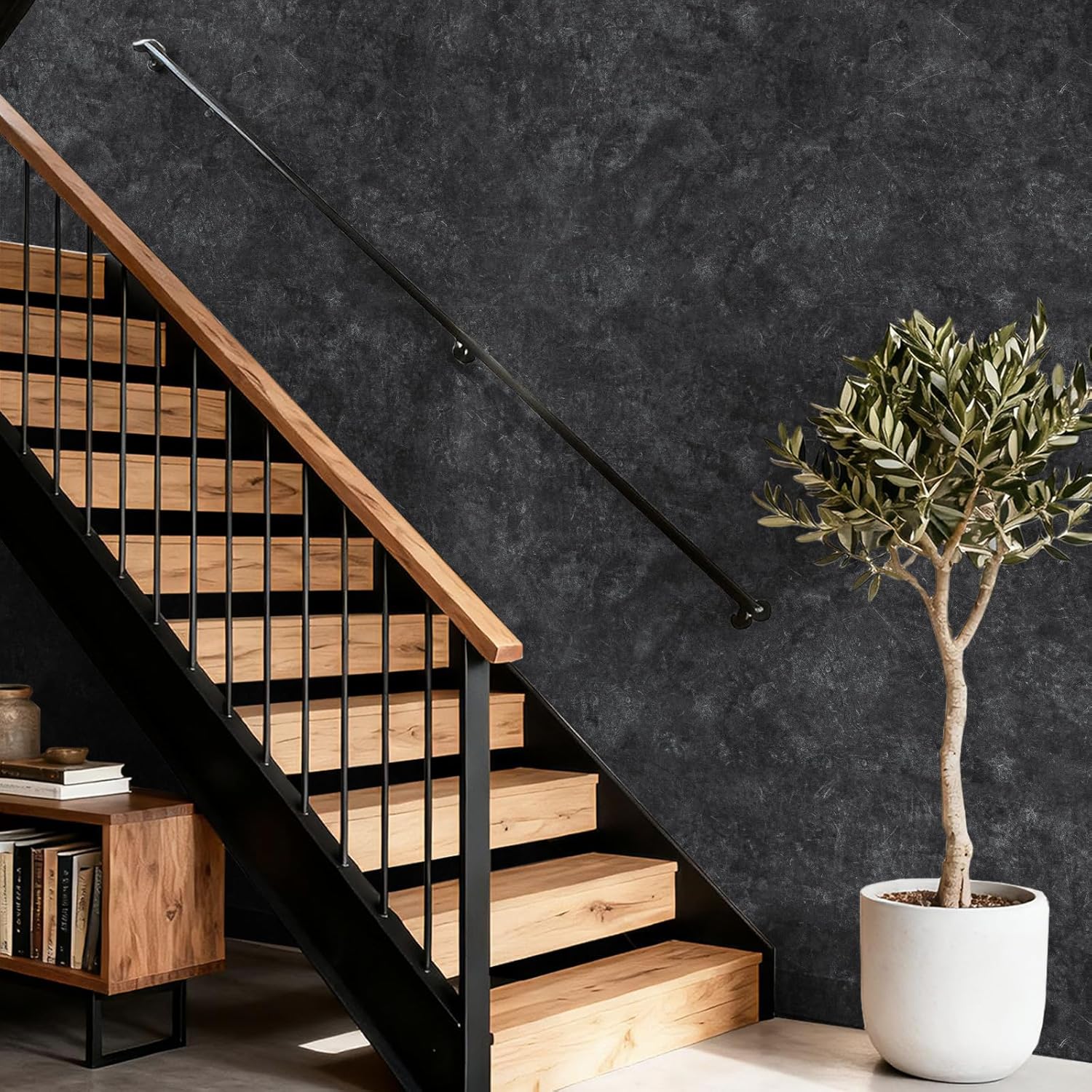 15.7'' x 590.5'' Concrete Wallpaper Peel and Stick - Grey Cement Wall Paper for Bedroom - Gray Self-Adhesive Waterproof Contact Paper for Countertop - Textured Vinyl Wrap Stickers for Living Room