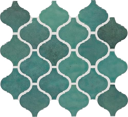 Daltile Mesmerist - Mosaico arábigo de cerámica de 11 x 12 pulgadas en brillo Allure (10 unidades por caja) (7.4 pies cuadrados por caja)