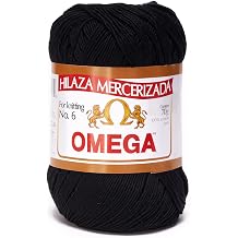 OMEGA NO.6 [70grs] by Omega - Soft Yarn 100% Mercerized Cotton Yarn - Color 35 Black 695