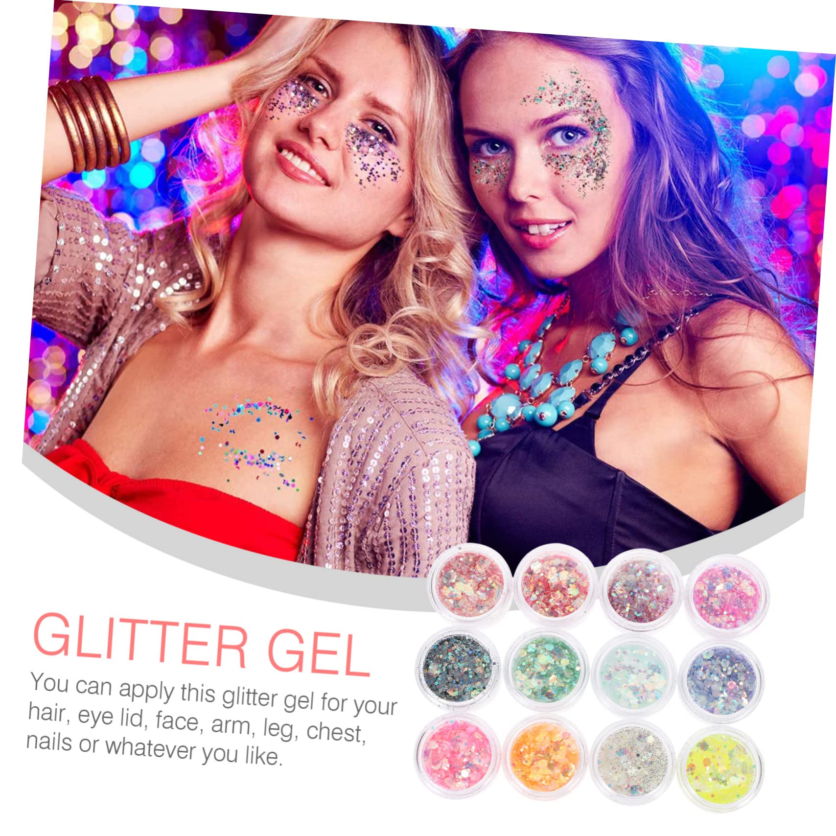 MAGICLULU 36 Scatole Scintillio occhi viso corpo gioielli gel glitterato olografico paillettes glitterate sul viso glitter per trucco Accessori