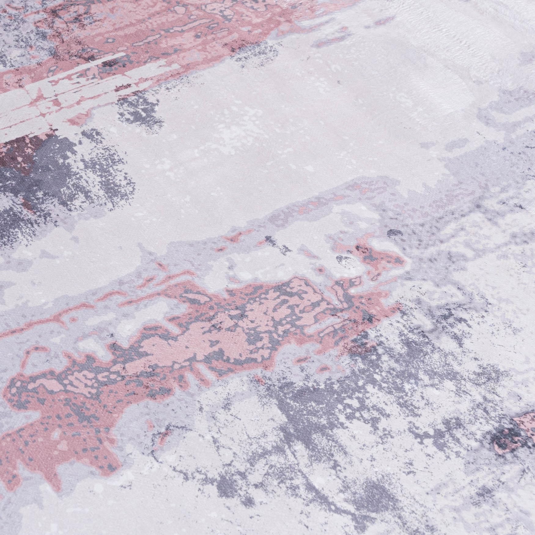 Mazovia Alfombra Salón 80x150cm Crema Rosa Abstracto con Estilo Pelo Corto