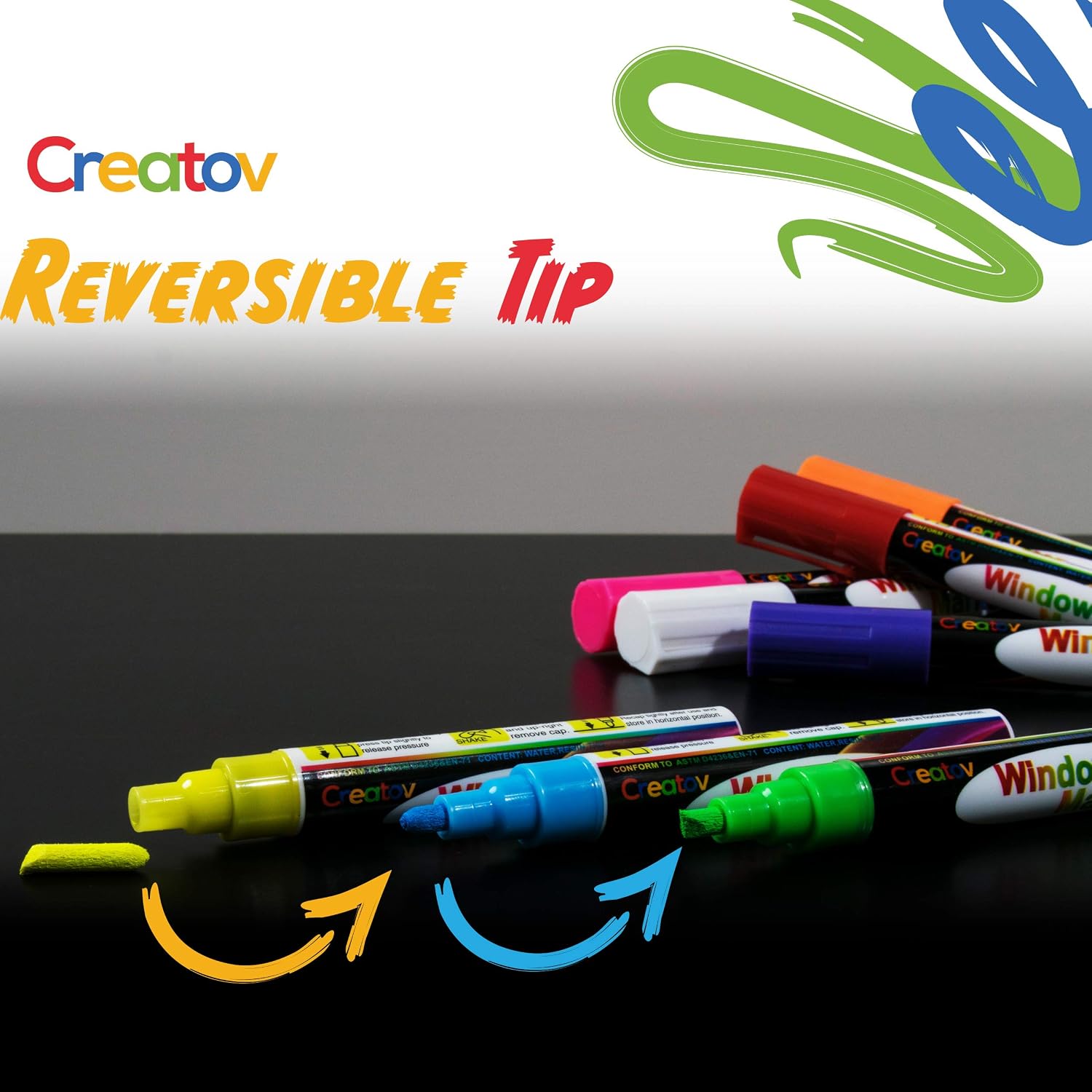 Liquid Chalk Markers Chalkboard Pens 8 Pack Window Markers Erasable Chalk Blackboard Pen Washable Wet Dry Erase Glass Markers Non Toxic Car Window Marker image 4