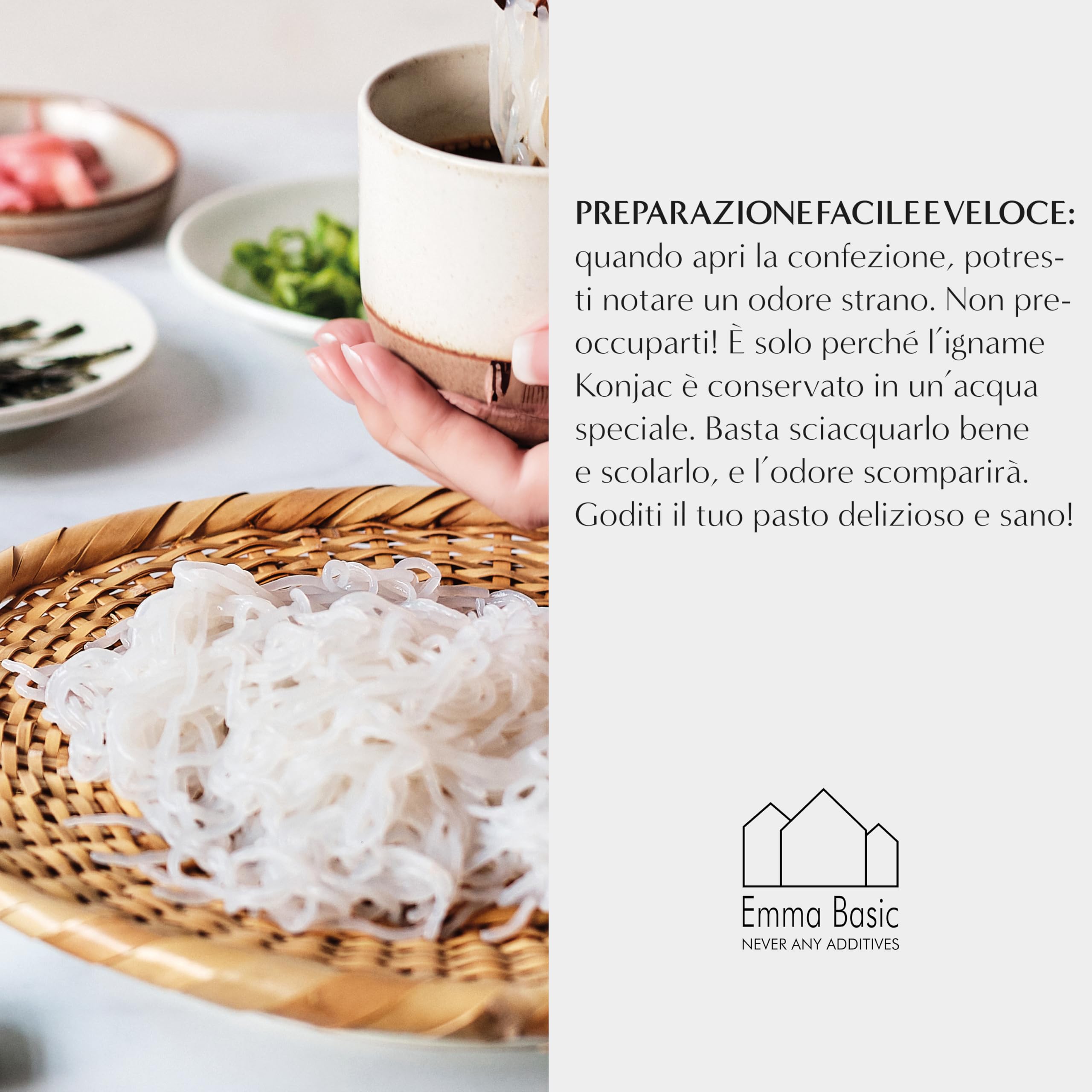 Emma Basic - Shirataki Konjac Noodles 270 g (confezione da 12) - Vegan - Senza glutine