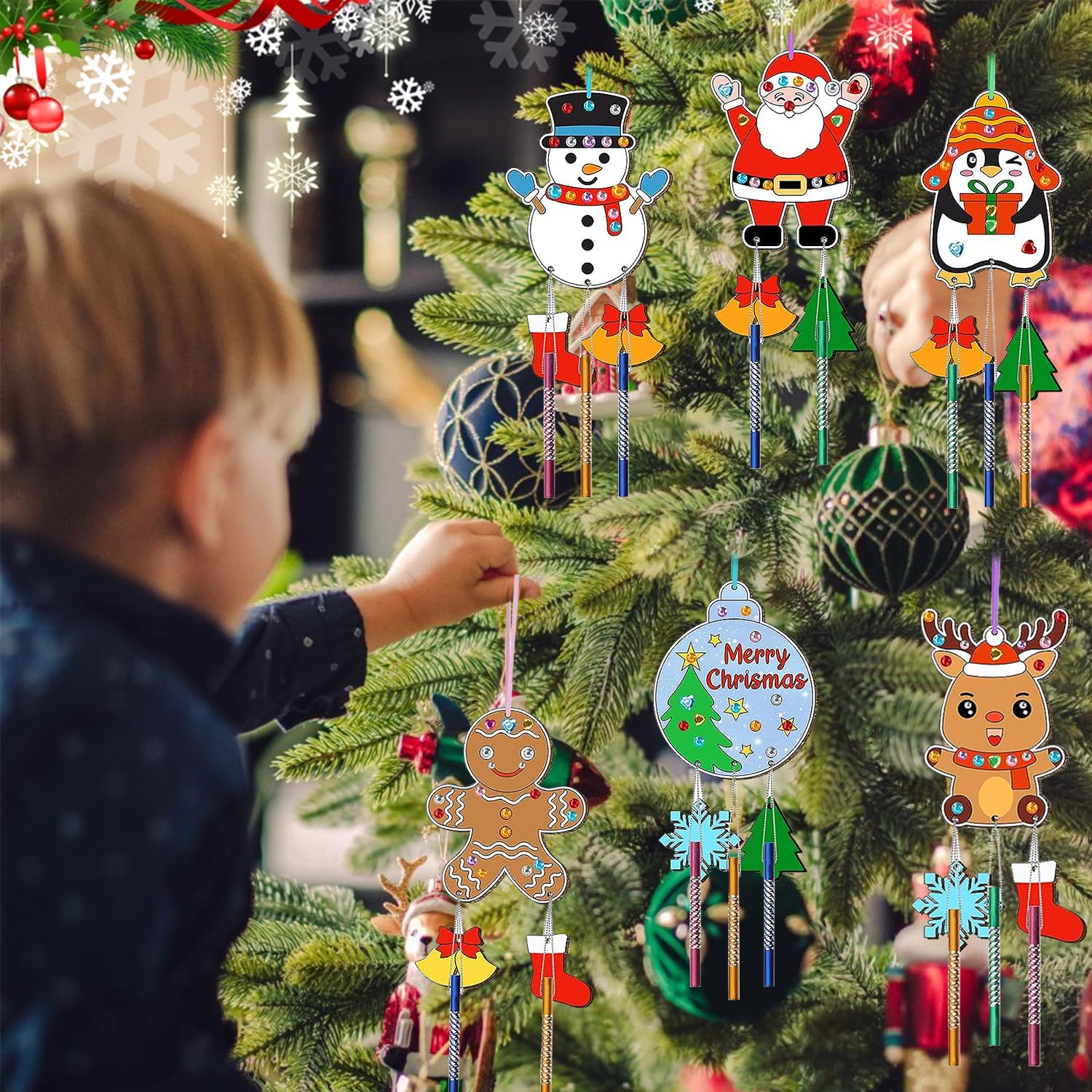 HGRGHH Campanelli a Vento in Legno per Bambini, 12 Pezzi Kit Campanelli