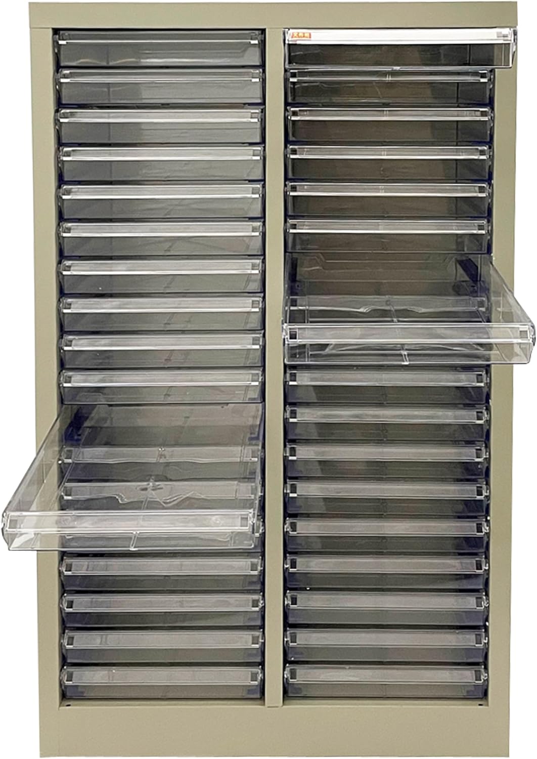 File Cabinet Parts Cabinet Plastic Drawer Storage with 36 Small Clear Transparent Drawers 12.8 * 9.25 * 1.57inch for Documents Makeup Nail Salons Offices Bolts Nuts Legos Beads Lateral