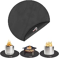 Vista 12 de DocSafe Tapete redondo para debajo de la parrilla de 60 x 60 pulgadas, tapete grande de 4 capas para hoguera, tapete ignífugo con protector