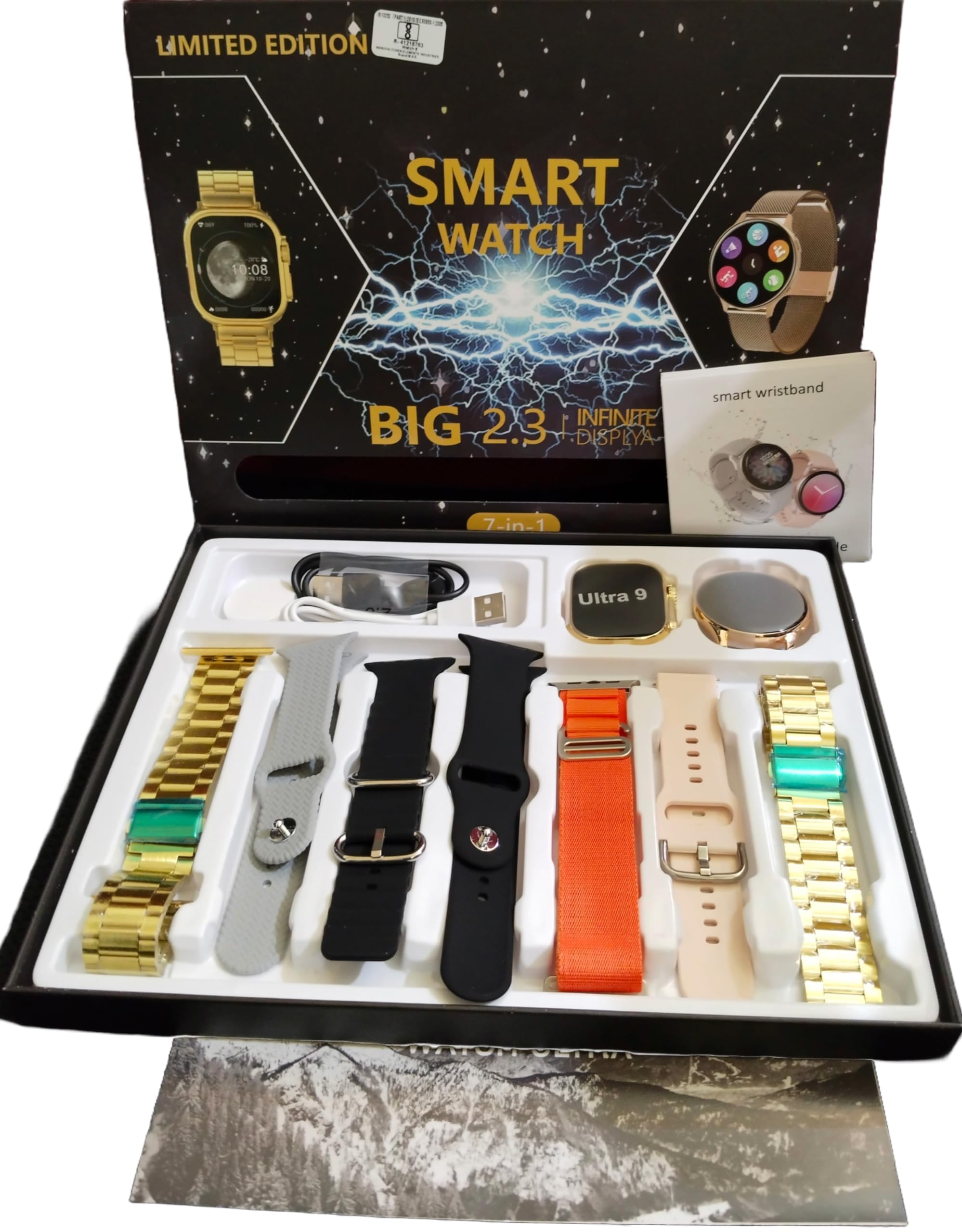 Balaji Guru UltraDUAL (10 in 1 Set) UltraTwo Bluetooth Calling Smartwatches + Seven Decorated Straps/Charger Cable/Heart Rate/Step Count/Multiple Sports Feature (B0DCS6BW3F) Amazon Price History, Amazon Price Tracker