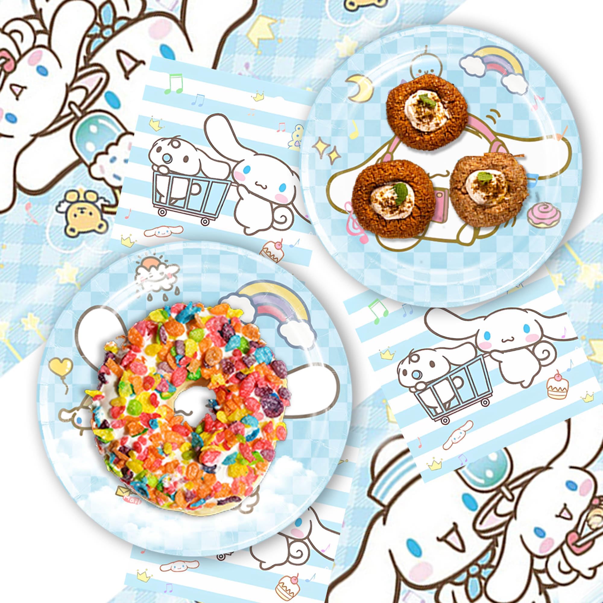 Set De Vaisselle Décorative Réutilisable Pour Anniversaire Enfant - Thème Cinnamoroll - Sans BPA