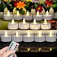 Vista 7 de Velas de té sin llama, paquete de 24 velas LED, realistas y brillantes, parpadeantes, de larga duración, 200 horas para festividades, fiestas