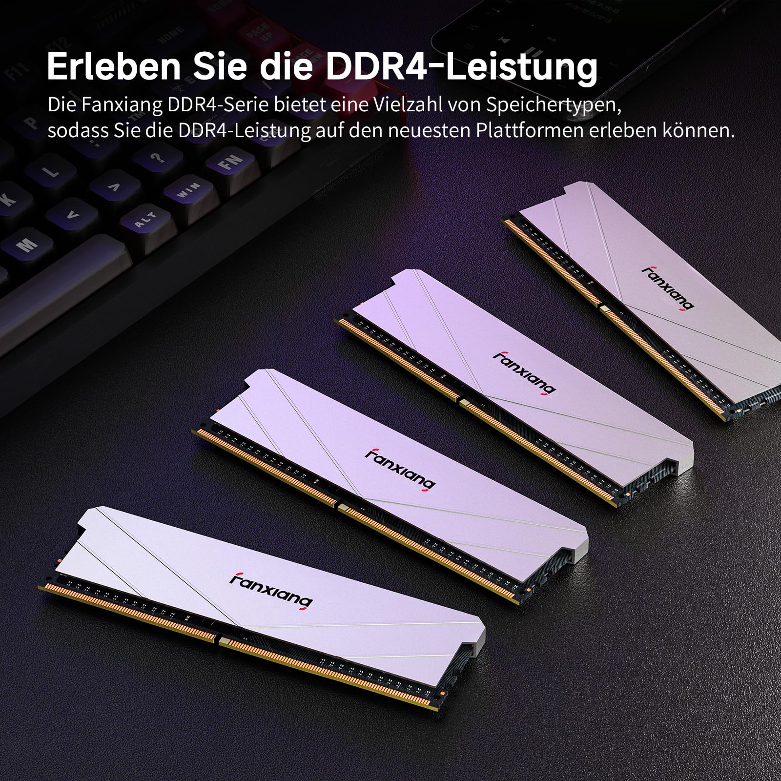 fanxiang DDR4 RAM 16GB (2x8GB) 3200 MHz, CL16 1.35V AMD & Intel XMP 2.0 | 288-Pin UDIMM，Desktop Arbeitsspeicher，Non-ECC，Silber