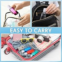 Vista 6 de Domensi 24 recipientes de plástico para botellas con tapa de disco, botellas de viaje, reutilizables, vacíos, para artículos de tocador, botellas