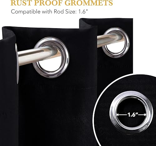 Miniatura 2 de RYB HOME Cortinas opacas cortas para cocina, cortinas con aislamiento térmico, cortinas para oscurecer la habitación, persianas de ventana privadas