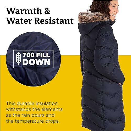 Miniatura 32 de MARMOT Abrigo acolchado de plumón largo Montreaux para mujer Negro azabache,Azul ártico,Nori,Marina de medianoche,Violeta oscuro,púrpura higo,Negro