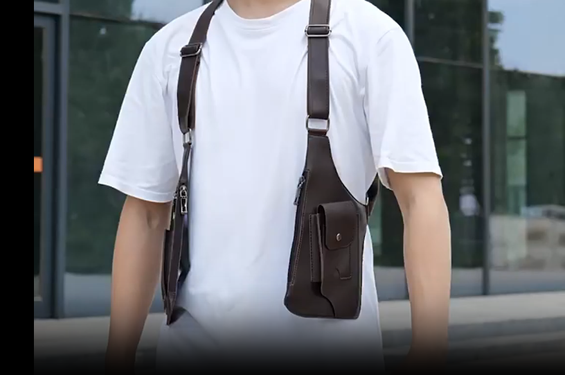 Harnais Antivol Style Médiéval En Cuir PU - Sac à Bandoulière Ajustable Pour Téléphone, Pour Camping, Vélo, Voyage